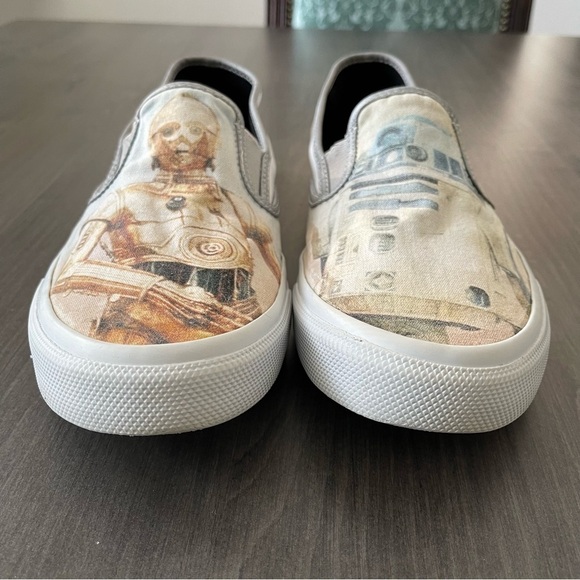 STAR WARS Sperry Shoes C3PO R2D2 Droid Cloud Slip On Shoes Men Size 9 - Picture 3 of 11